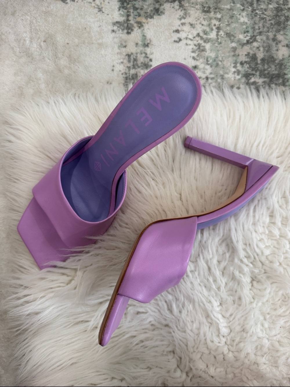 Antonio Melani Lilac Square-Toe Slide Heels - Women's